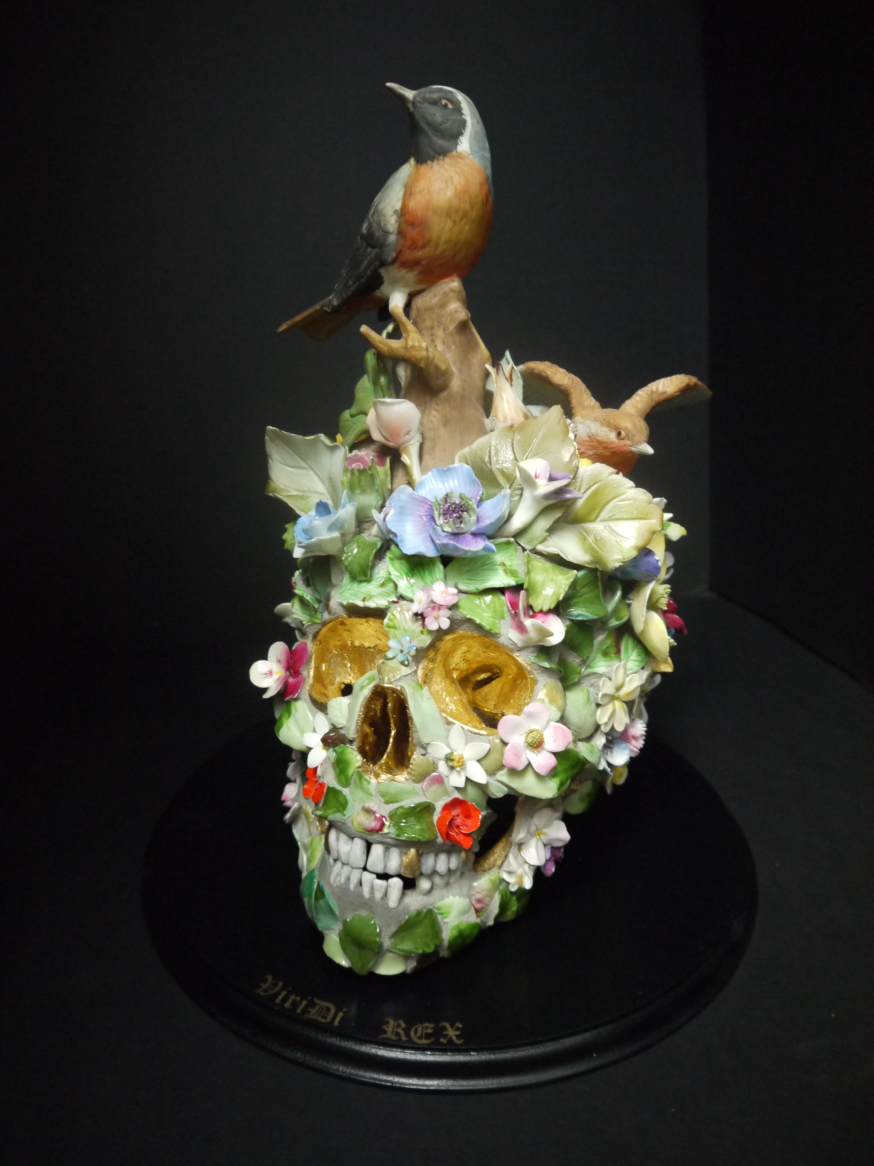 Viridis Rex, Recycled ceramic Sculpture by English Artist Susan Elliott 2
