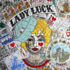 Used Lady Luck, Recycled Ceramic by English Artist Susan Elliott