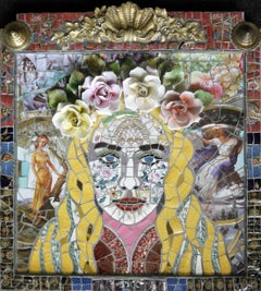 Goddess, Recycled ceramic mosaic by English Artist Susan Elliott