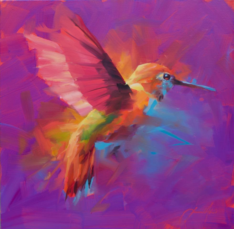 Jamel Akib Animal Painting - Humming Bird I