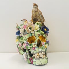 Grüner Mann, Viridis Rex, recycelte Keramikskulptur, englische Künstlerin Susan Elliott