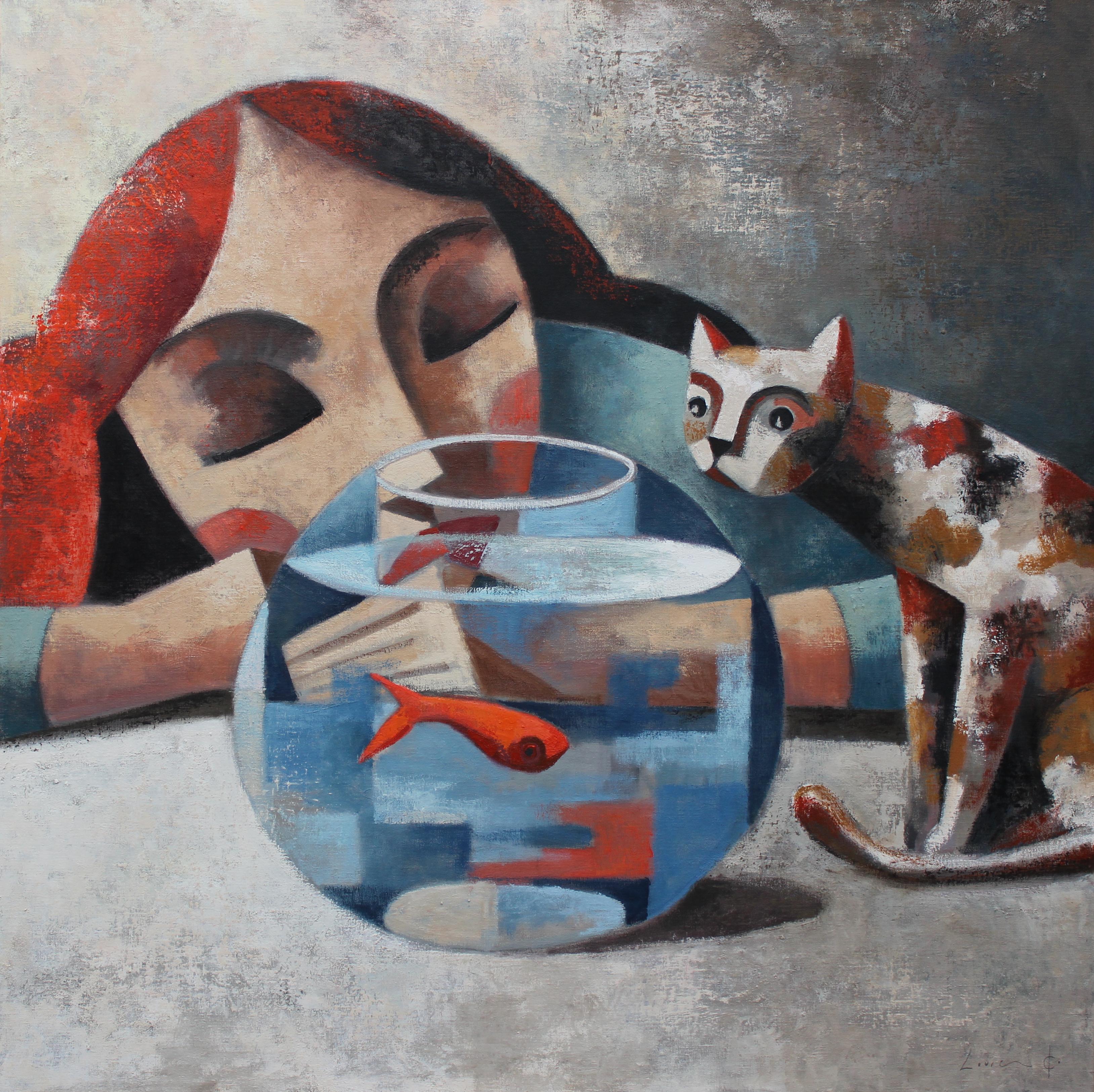 Didier Lourenço Figurative Painting – Während Sie schlafen