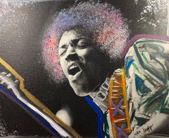 "Jammin" Jimi Hendrix Fine Art Print on Canvas Edt 11 of 50 by Jacqlyn Burnett