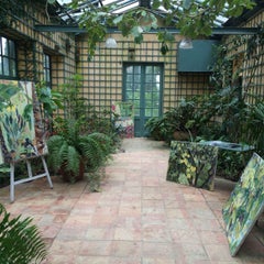 Palm and Bird of Paradise - 21st Century Contemporary, Oil, Landscape Painting,