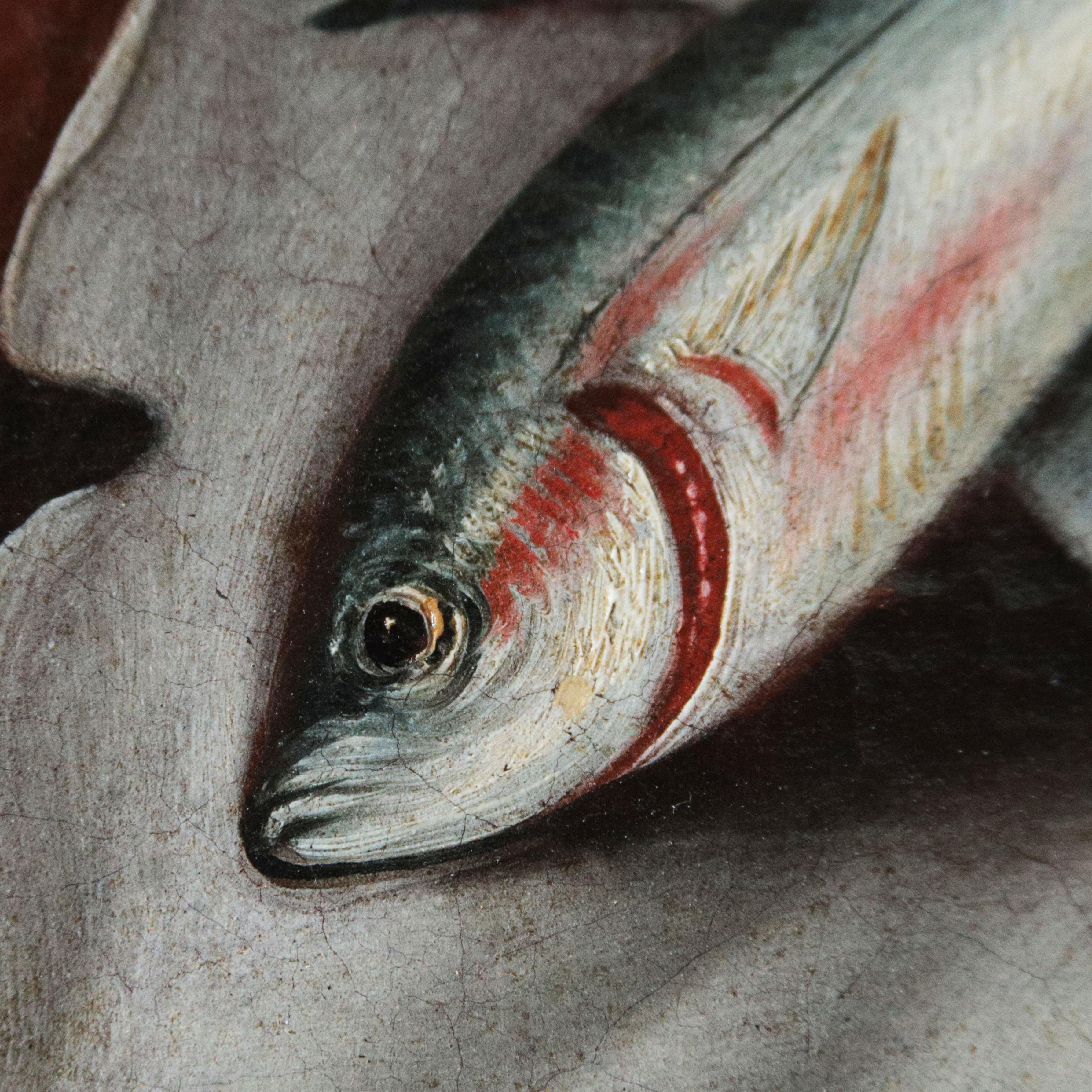 Pair of Italian Still Life (Fish) — Italian Painter For Sale 1