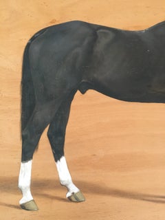 Frances (Florence) Mabel Hollams Equestrian Horse Painting on Wood Panel