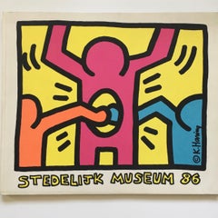Keith Haring, Museum Exhibition Catalog, Signed with Drawing of Dancing Figure