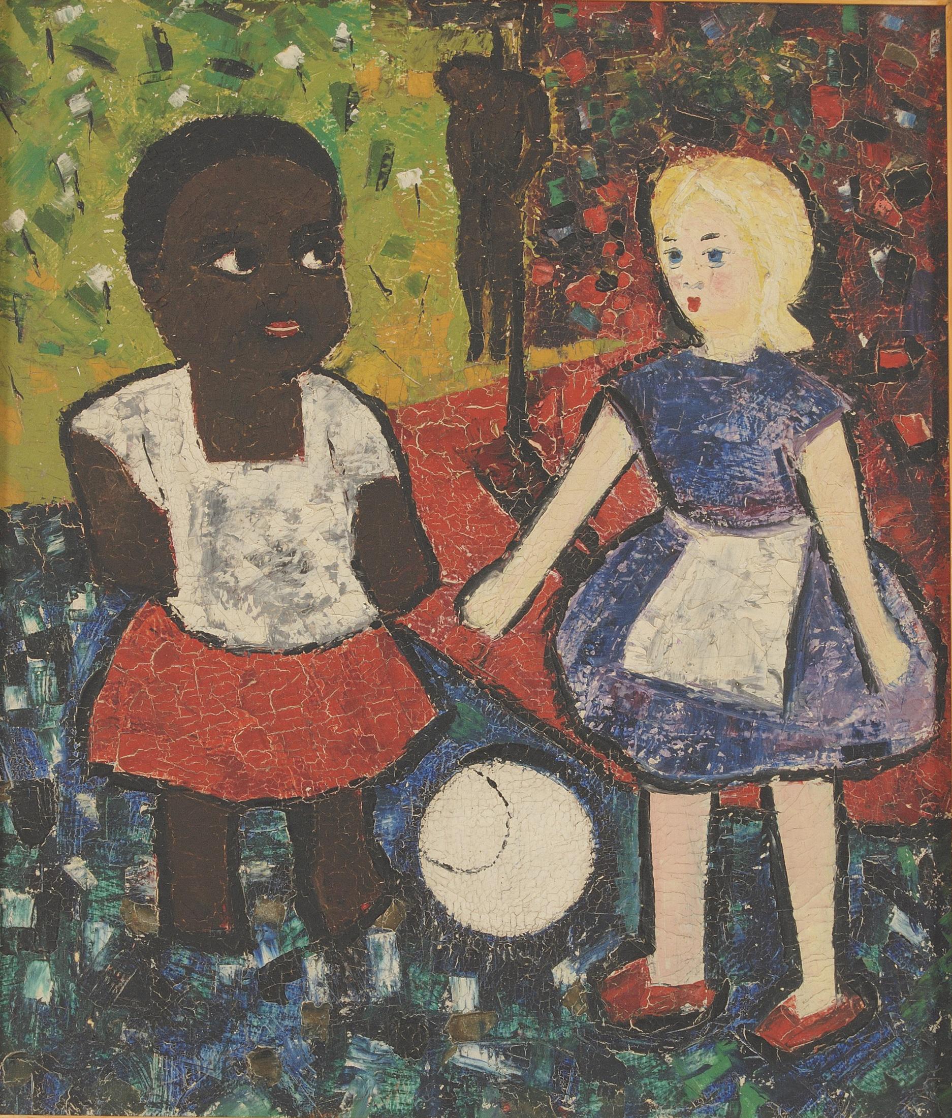 boy and girl painting