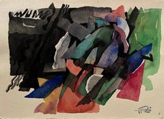 "Composition abstraite III" Peinture à l'aquarelle 10" x 14" par Shakers El Maadawy