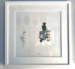 "Ladrillo" (FRAMED) Painting 20.5" x 21" inch by Antonio Pelayo