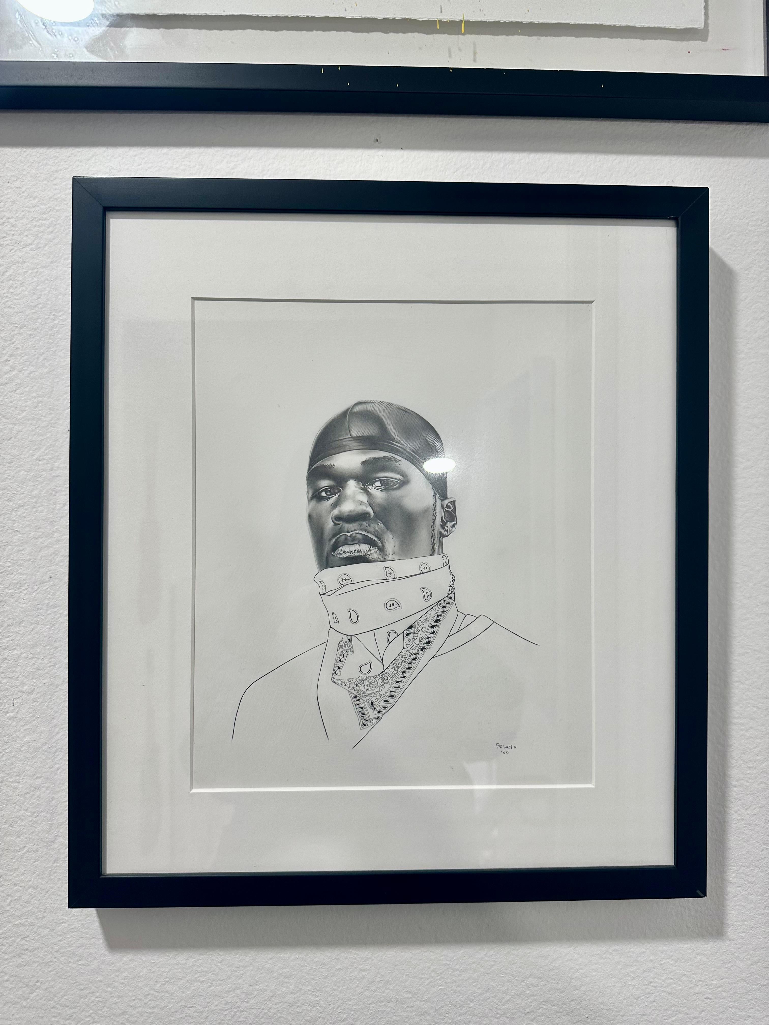 „50“ (FRAMED) 50 Cent Porträt-Bleistiftzeichnung 17