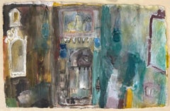 "El Fishawy" Watercolor on Paper 11" x 17" inch by Anna Boghiguian