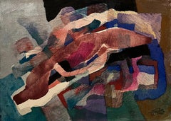 "Composición Abstracta XI" Pintura Abstracta 10" x 14" in by Shaker El Maadawy