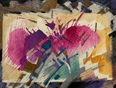 "Abstract Composition IX" Abstract Painting 10" x 14" in by Shaker El Maadawy