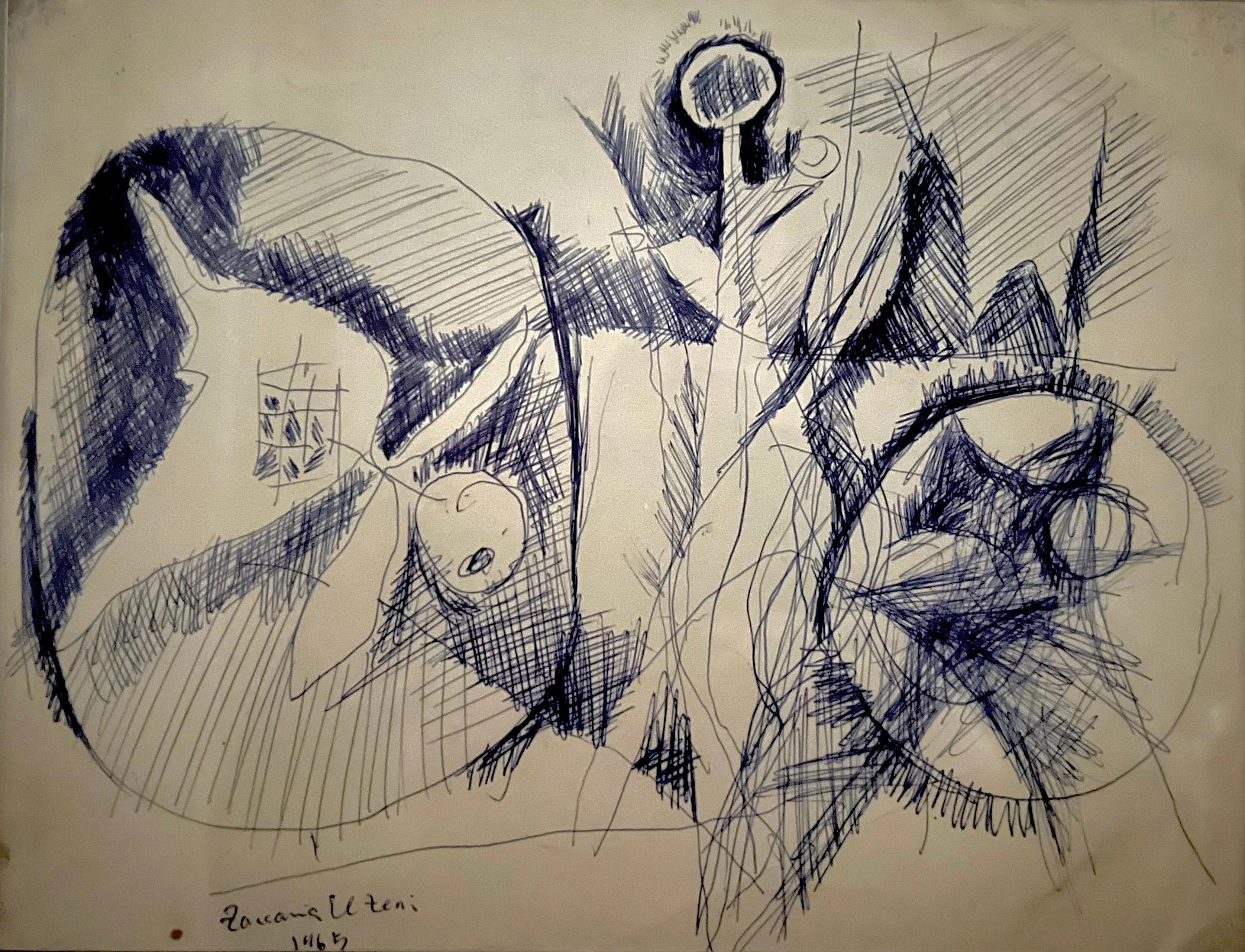"Festival II" (ENCADRÉ) Dessin abstrait 8" x 10" en (1969) par Zaccaria Zeini

Médium : encre sur papier
Signé et daté 

Zaccaria El Zeini (1932 - 1993) a grandi dans le quartier populaire de Sayyida Zienab, dans le Vieux Caire, et a obtenu son