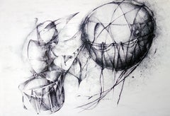 "IL VENTO" Pittura astratta a inchiostro 11" x 14" pollici di Khoren Keshishyan