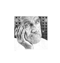 "Contemplation" (FRAMED) Pencil Drawing 21" x 20.5" inch by Antonio Pelayo