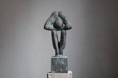 "The man without a rod D" Bronze Sculpture 8.5" x 3.5" x 2" in by Sergii Shaulis