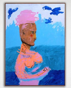 "IL PENSATORE" mixed media painting by Emanuele Tozzoli