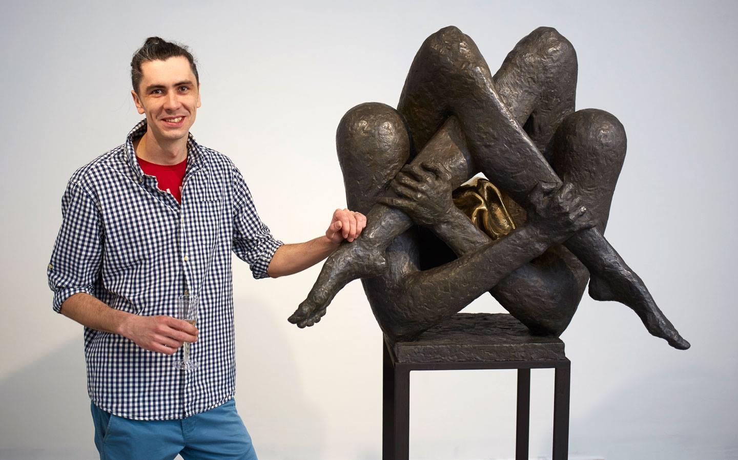№1 Aluminum and Brass sculpture Edition of 3 by Sergii Shaulis 9