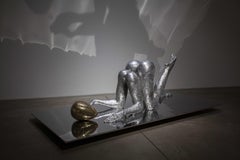 "In search of the head №1" Aluminum & Bronze Sculpture by Sergii Shaulis