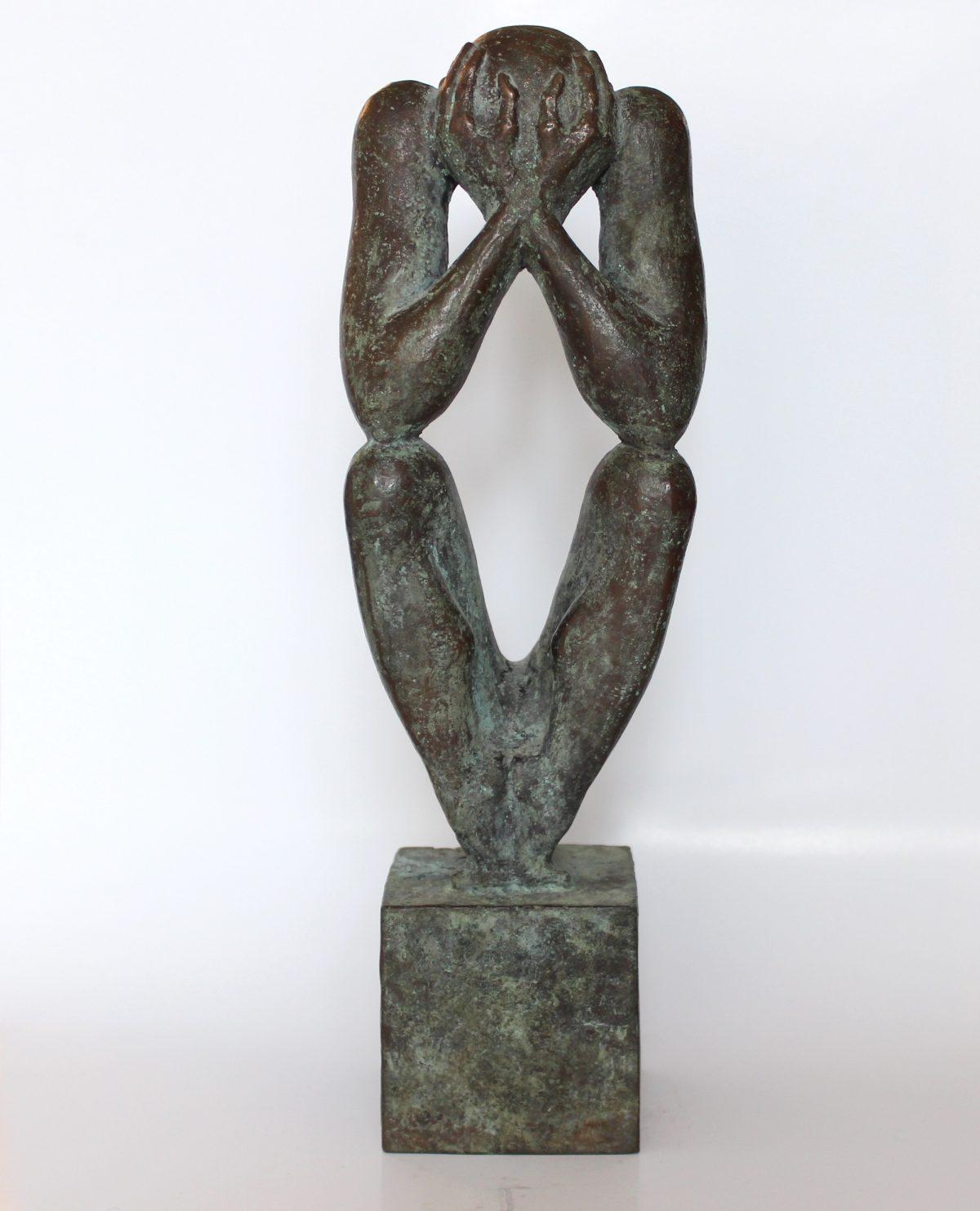 "The man without a rod A" Bronze Sculpture by Sergii Shaulis

Approximate weight 13lbs 
Available editions: 1,4,5.

The artist spent almost ten years of his life in the making of this eight-piece series. It is an introspective representation of what