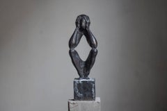 "The man without a rod B" Sculpture en bronze de Sergii Shaulis