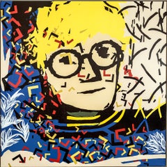 "Hockney" Acrylic on canvas painting 36'x36' inch by Ty Joseph
