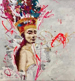 "Golden Queen Nr. 11" Peinture à l'huile de Hossam Dirar 