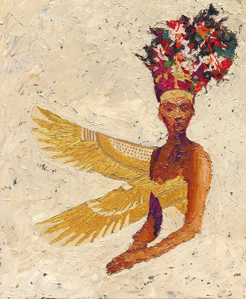 "Golden Queen Nr. 8" Oil painting by Hossam Dirar 