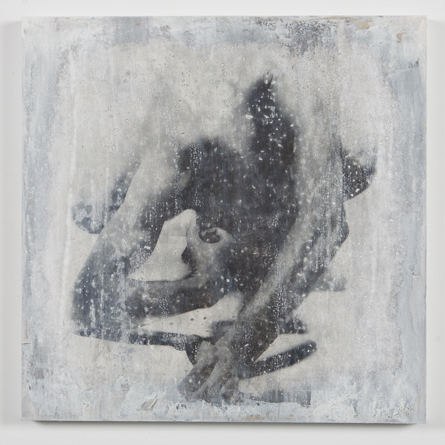 “Untitled: Movement 2” by Ben Cope
2019
Photo on deconstructed paper on wood panel with oils and paint pigments 
24” X 24” inch

Ben is a Georgia native graduating from Columbus State University with a BFA in ceramic sculpture and photography. After