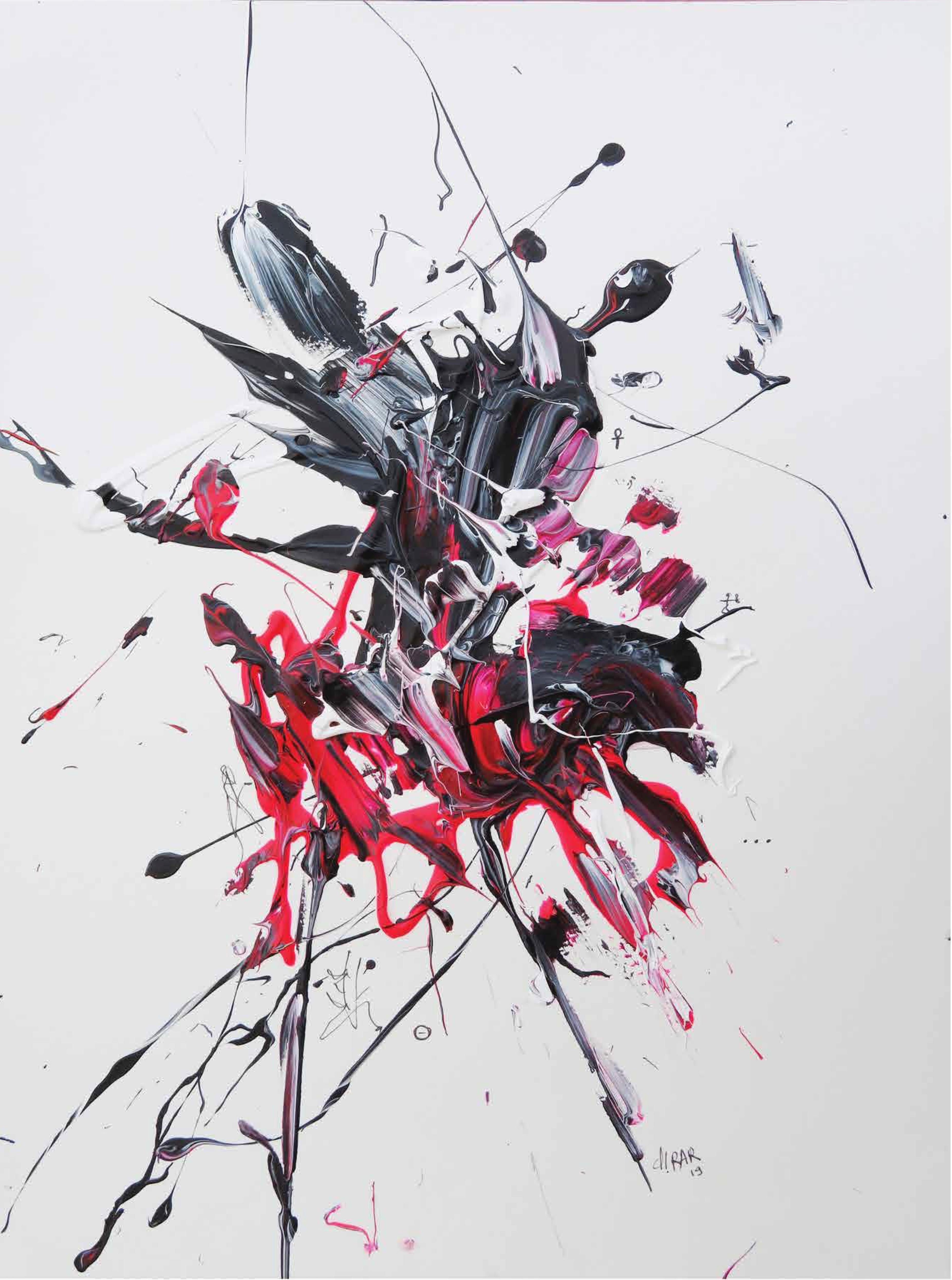 "AB: Untitled 1" Acrylic painting 16.5'x12' inch by Hossam Dirar 