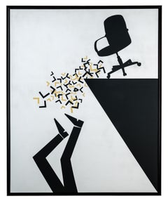 Cuadro abstracto "Precario de plata" 60" x 48" pulgadas por Ty Joseph