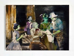 "News Reaches the Family v.IV" Oil painting 18'x24' inch by Joshua Hagler