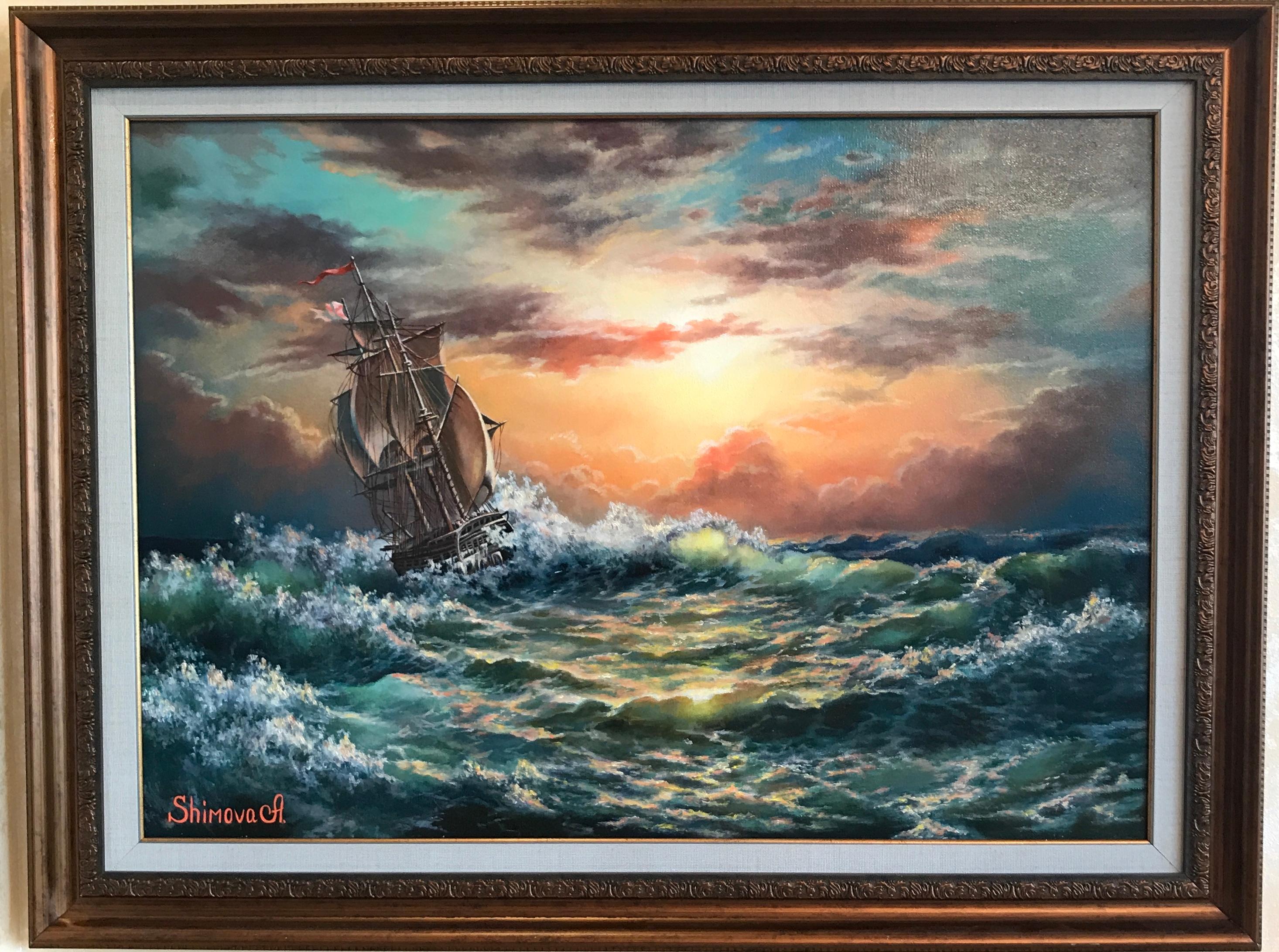 stormy ocean painting