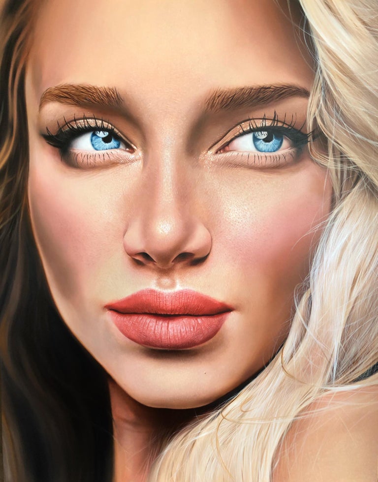Dmitriy Krestniy "Blonde" Oil painting 59" x 47 "inch by Dmitriy