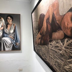 "Lady in Waiting I" Figurative Oil Painting 47" x 35" in by Yousra Hafad