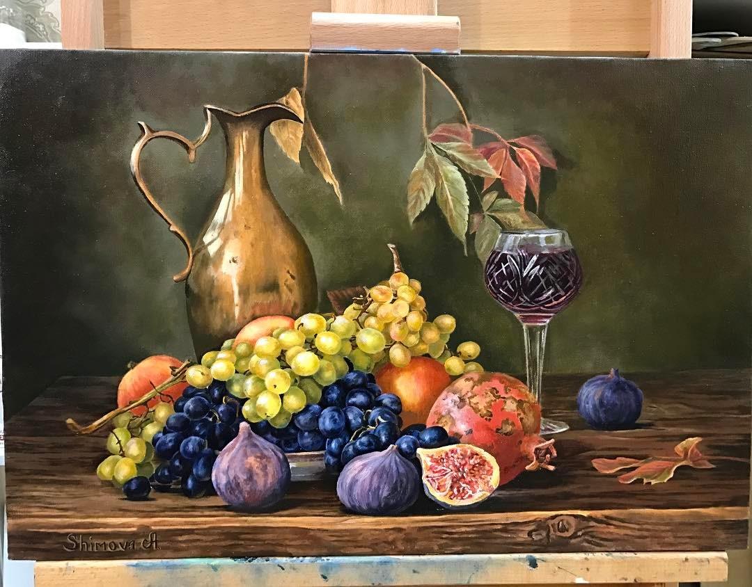 grapes oil painting