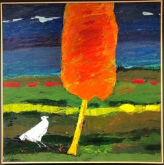 "White Bird" Oil Painting 51 "x 51" inch by Ashraf Zamzami