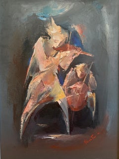 "Musicians. Violin" Oil Painting 31" x 23" inch by Raphael Aslanyan