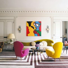 "Blah-blah-blah" Acrylic Painting 39" x 39" inch by Roman Reznitsky