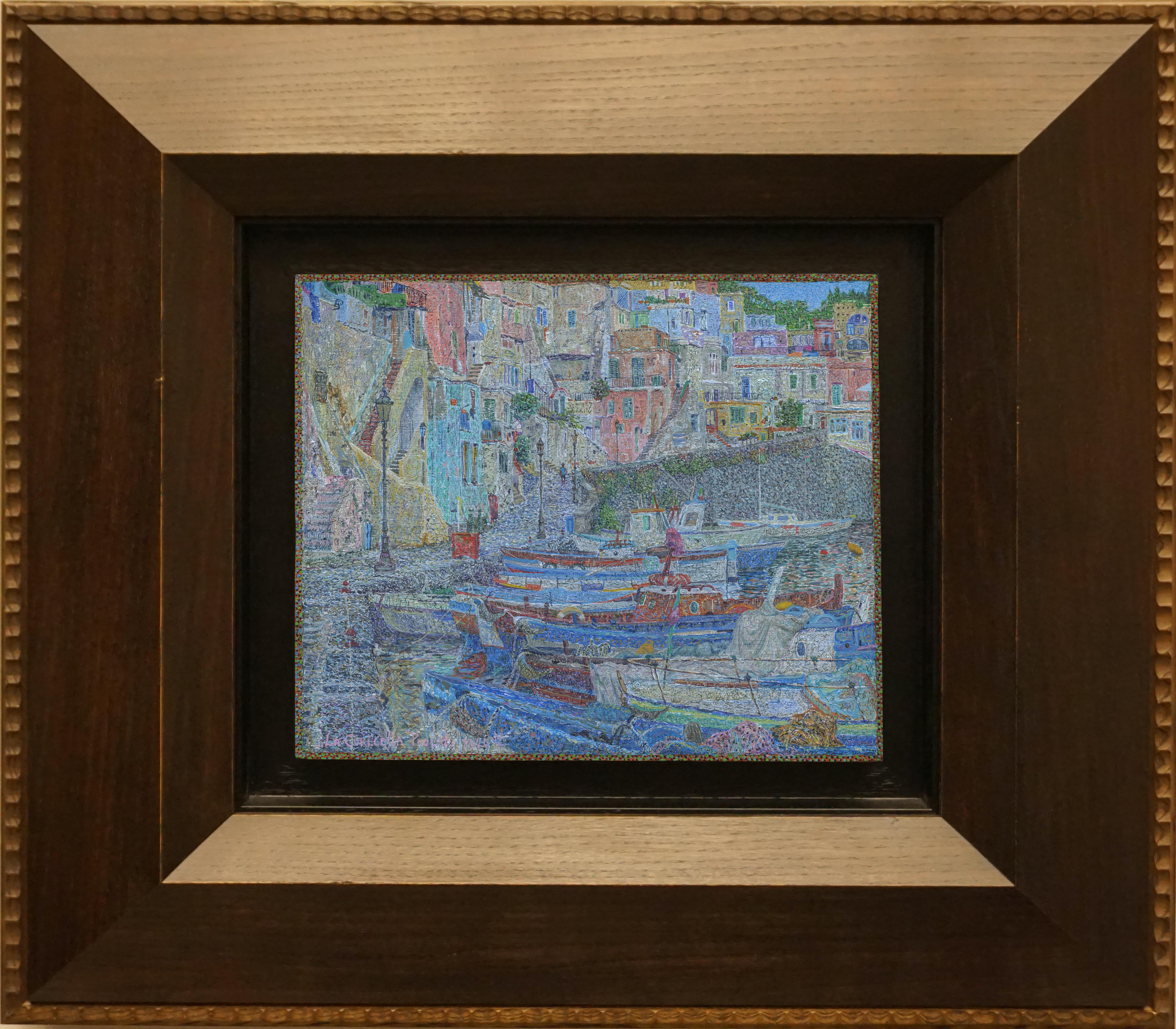 "Corichella. Procida" Framed 20" x 24" inch Painting by Nikita Makarov

Woodpanel, levkas, tempera, acrylic
2020
Comes in a custom frame as shown on photos. 
Frames are designed by the Artist for each work. 
Size: 10" x 12" inch
Size framed: 20" x