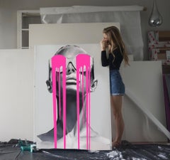 "PINK PANTHER II" Gemälde 55" x 39" Zoll von Edyta Grzyb