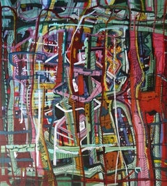 "ARTERIAL MAZE" Oil Painting 55" x 35" inch by Ghaidaa Ashraf