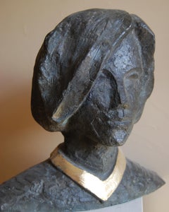 "Samantha" Figurative Bronze Sculpture 14" x 13" x 9" in by Sarkis Tossonian