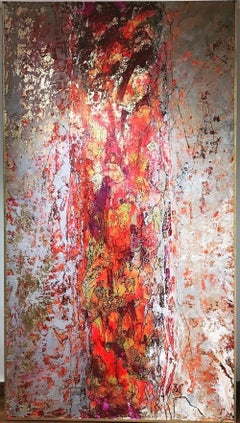 "The Urban Beautiful Chaos #3" Painting 87" x 47" inch by Ahmed Farid