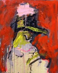 "RED" Mixed media Painting 30" x 24" inch by Emanuele Tozzoli 