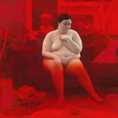 "Abril" Oil Painting 37" x 37" inch by Jordi Diaz Alamà