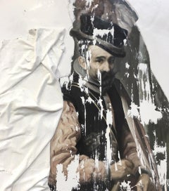 "El Bufón" Mixed media Painting on linen 87" x 50" inch by Jordi Diaz Alamà