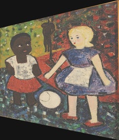 "Boy & Girl" Oil Painting 20" x 17" inch by Youssef Sida